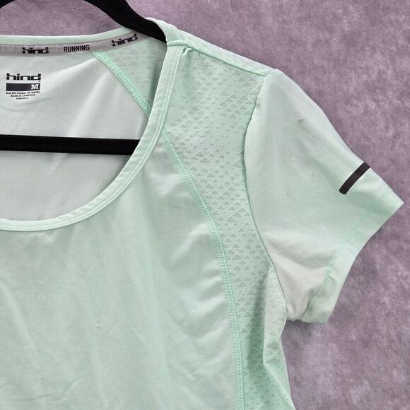 Hind Mint Green Activewear Performance Short Sleeve Athletic Tshirt Top Medium - Picture 4 of 6